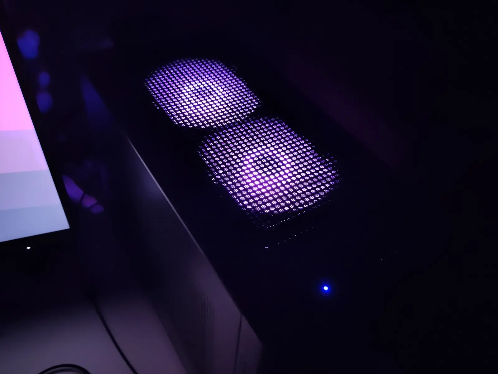 Photo of my computer case after the RGB color change